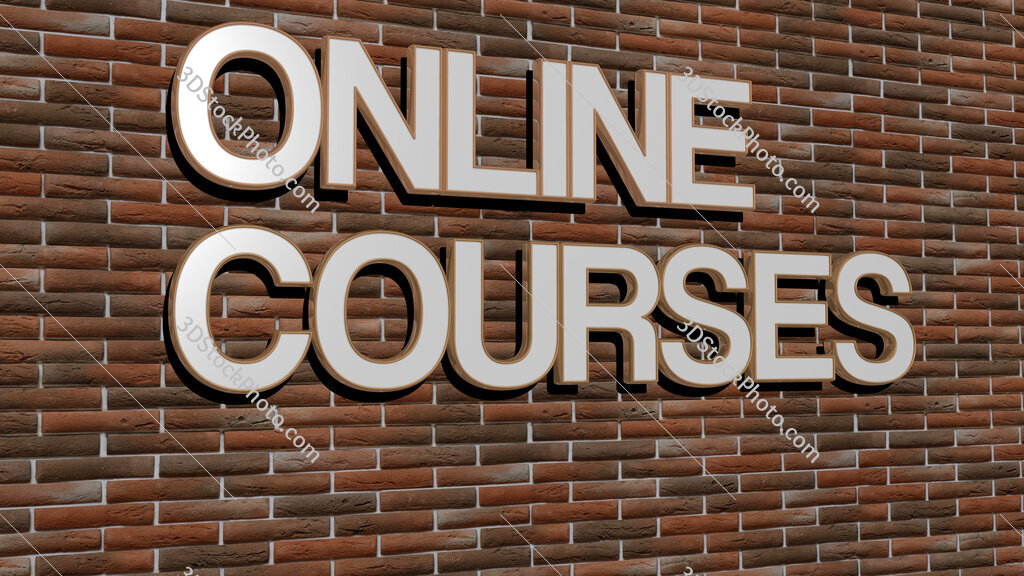 online courses text on textured wall