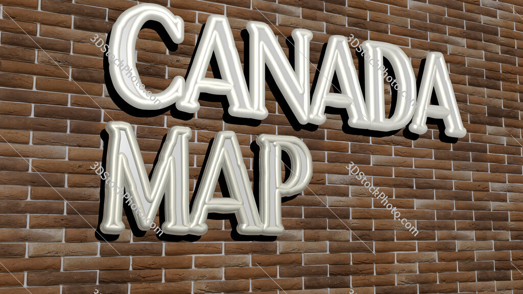 canada map text on textured wall
