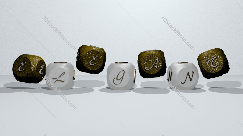 elegant dancing cubic letters