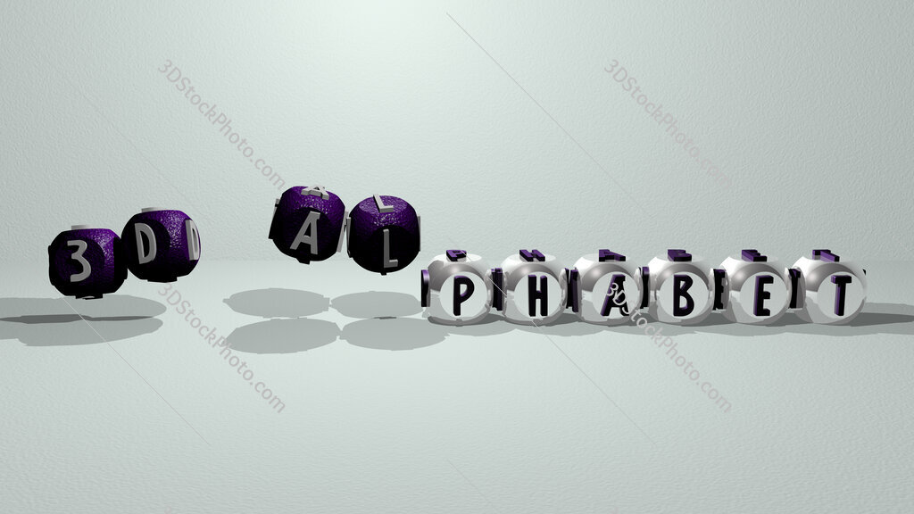 3d alphabet dancing cubic letters
