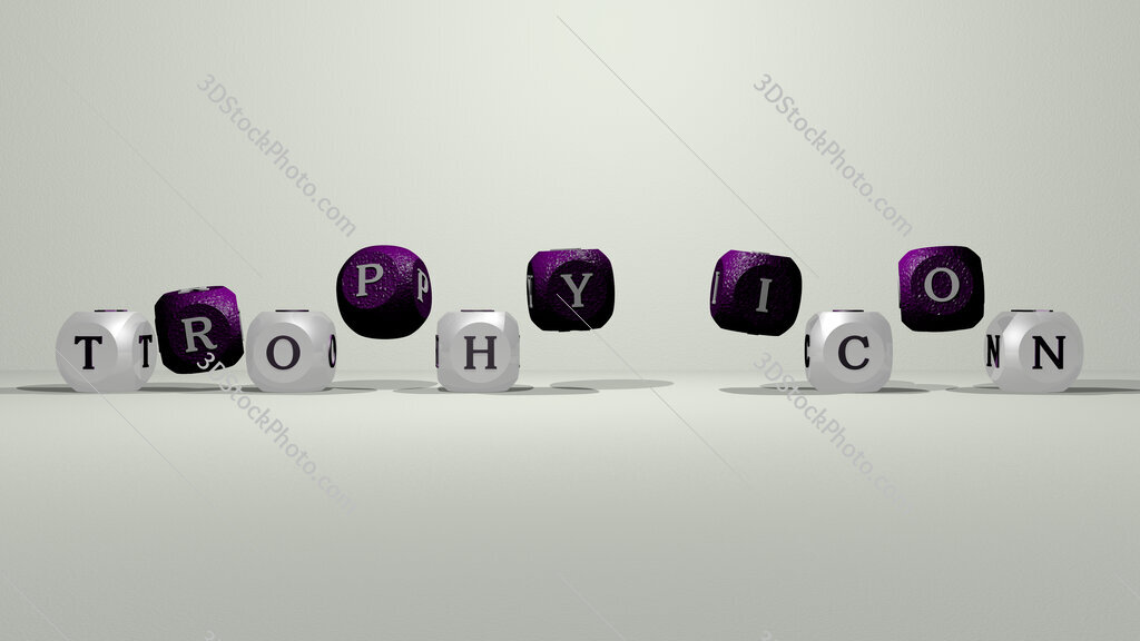 trophy icon dancing cubic letters