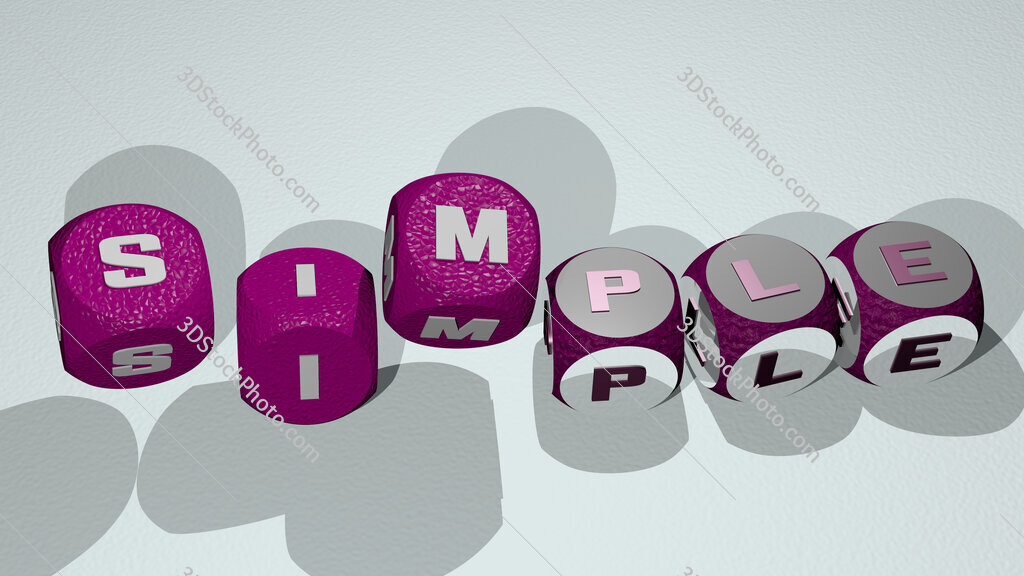 simple text by dancing dice letters