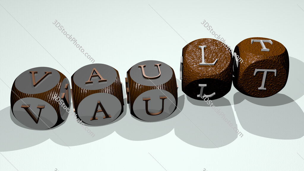 vault text by dancing dice letters