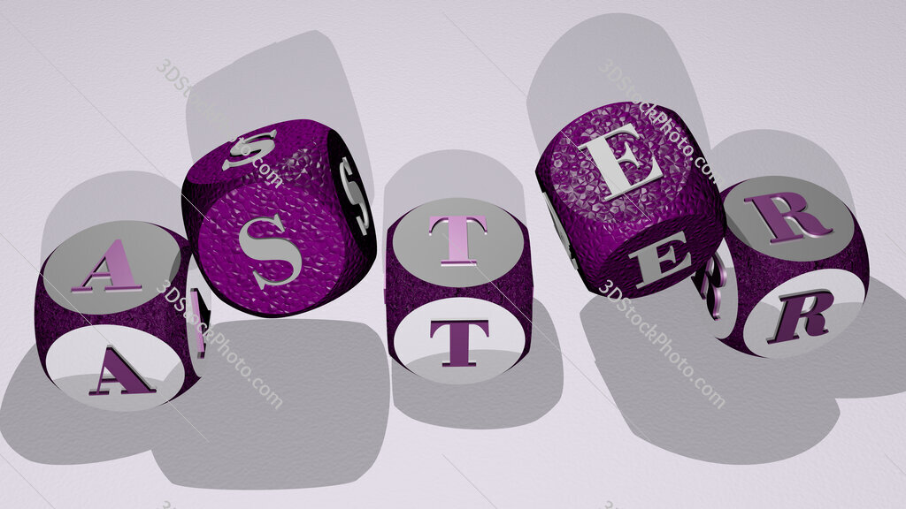 aster text by dancing dice letters