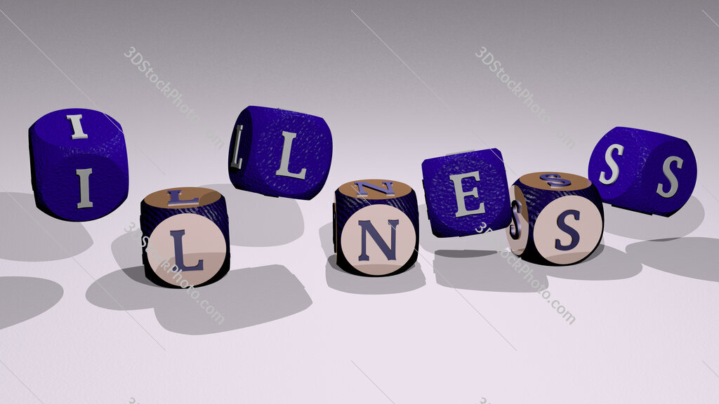 illness text by dancing dice letters