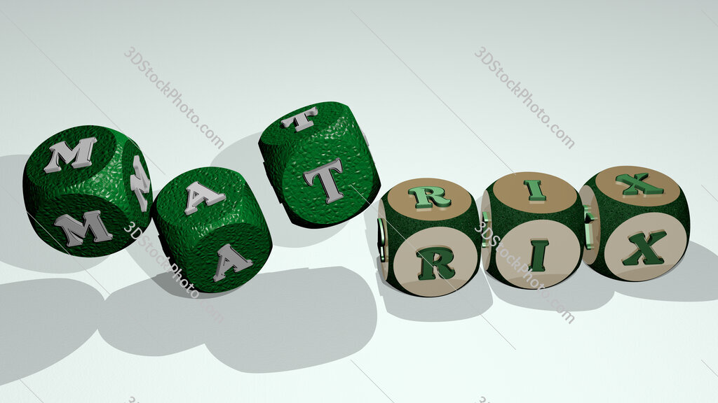 matrix text by dancing dice letters