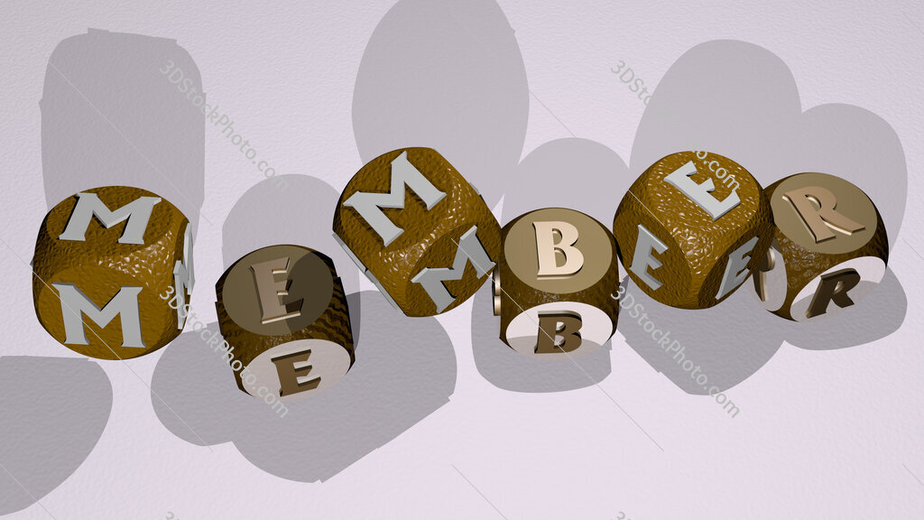 member text by dancing dice letters