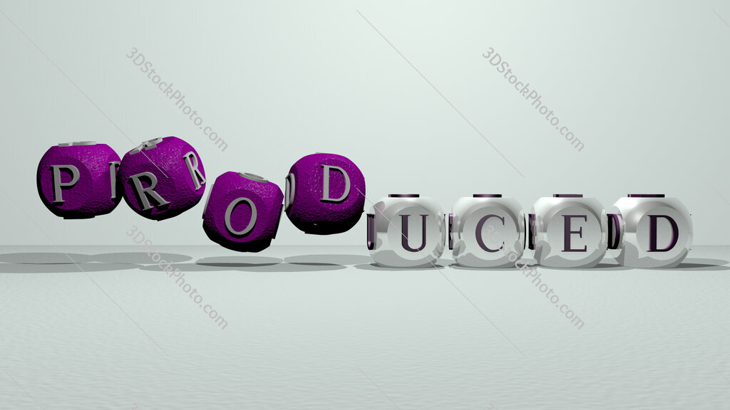 produced dancing cubic letters