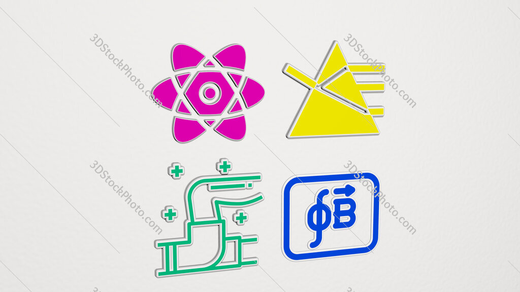 physical colorful set of icons