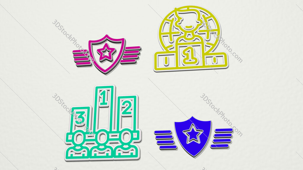 rank colorful set of icons