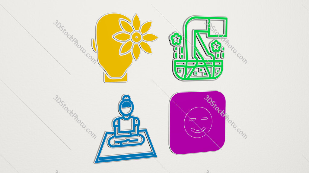 relax colorful set of icons