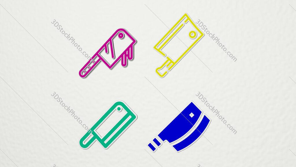 cleaver colorful set of icons