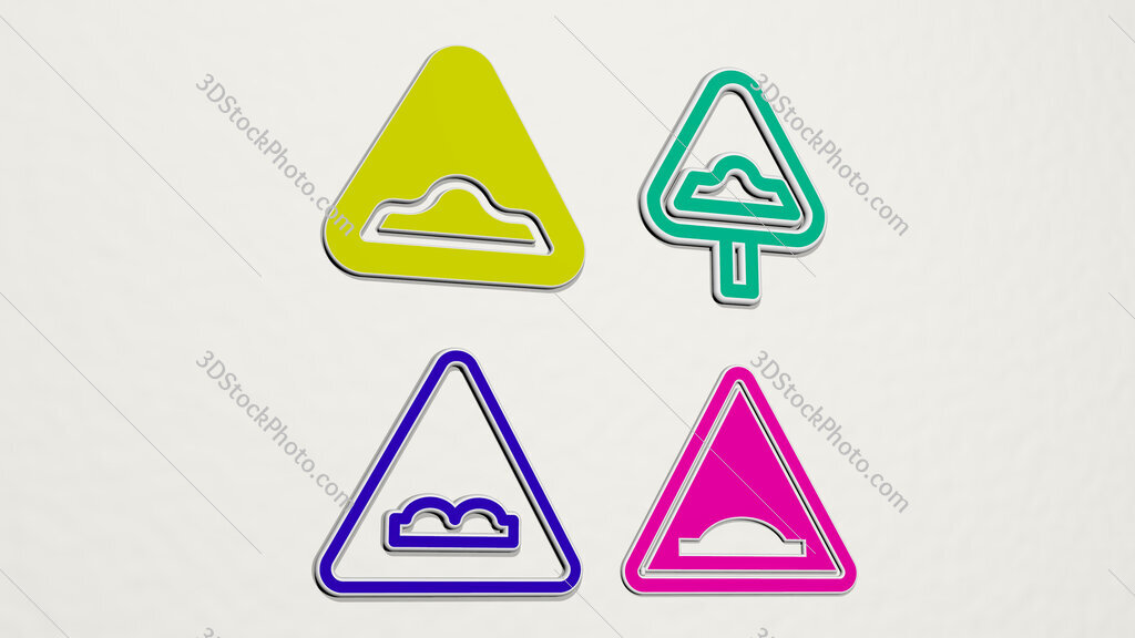 hump colorful set of icons