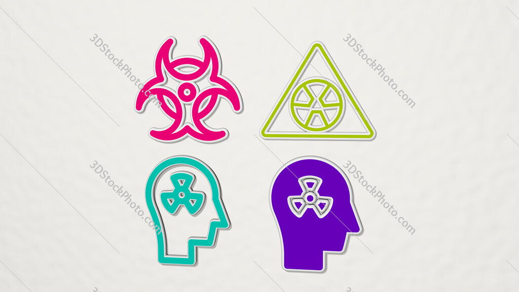 hazardous colorful set of icons