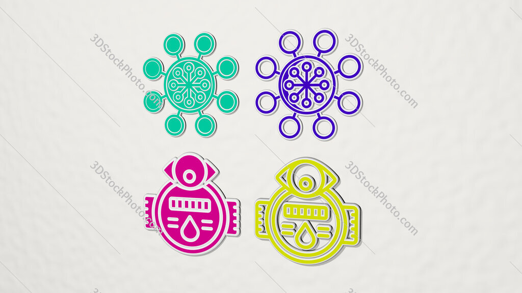 deep colorful set of icons