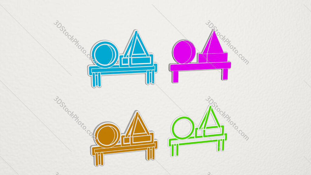 figures colorful set of icons