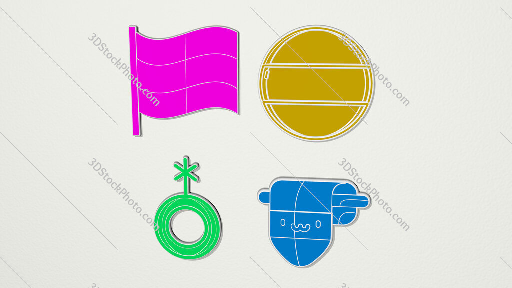 genderqueer colorful set of icons