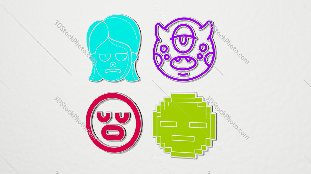 bored colorful set of icons
