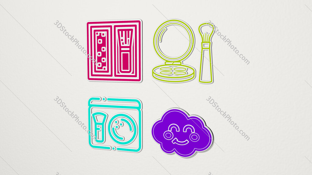 blush colorful set of icons