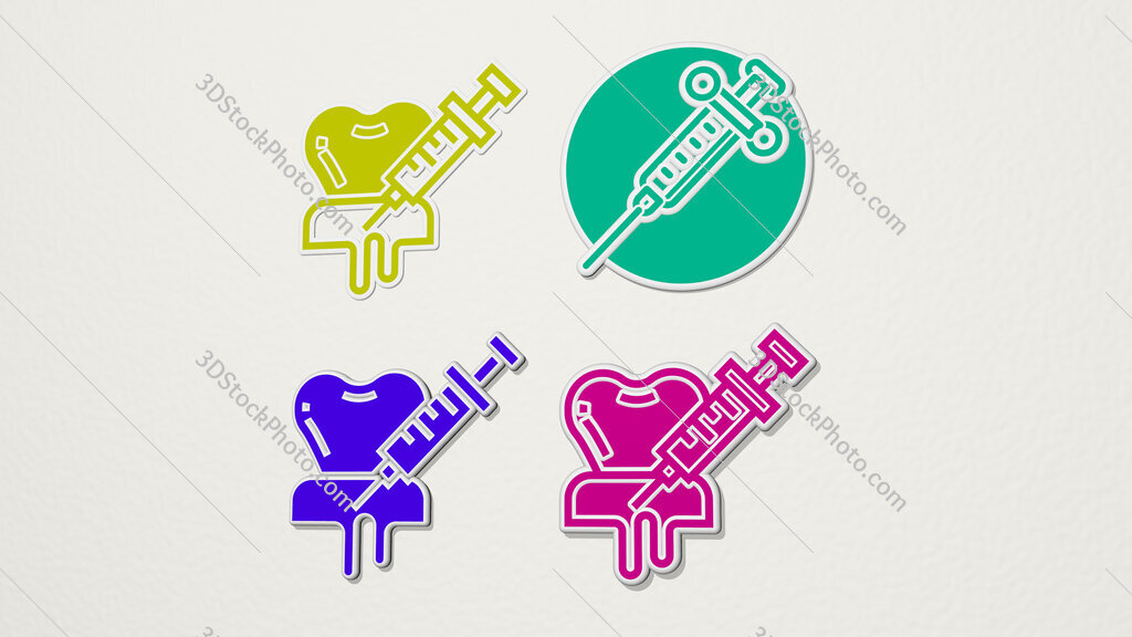 anesthetic colorful set of icons