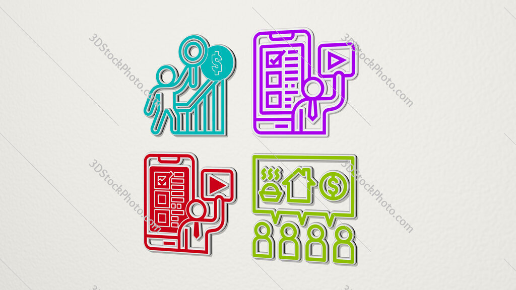 demand colorful set of icons