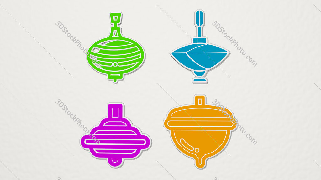 whirligig colorful set of icons
