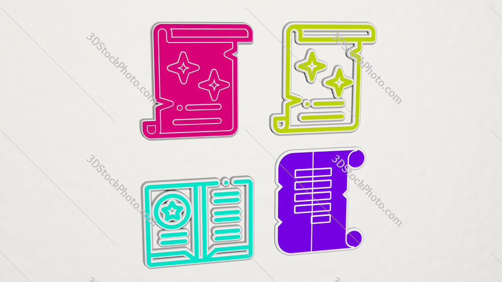 spell colorful set of icons