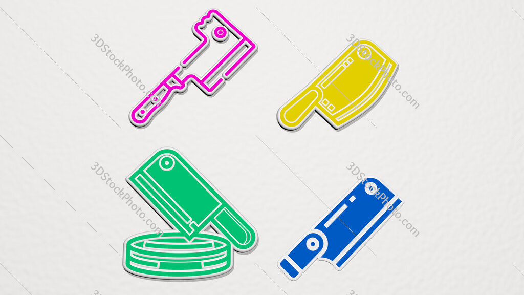 cleaver colorful set of icons