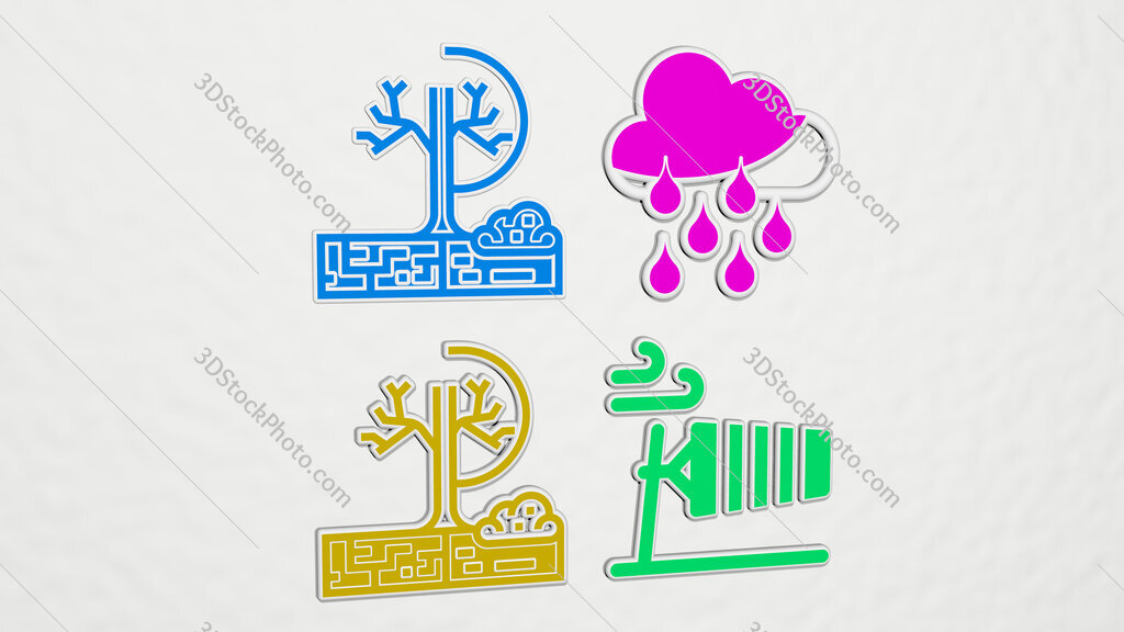 climate colorful set of icons