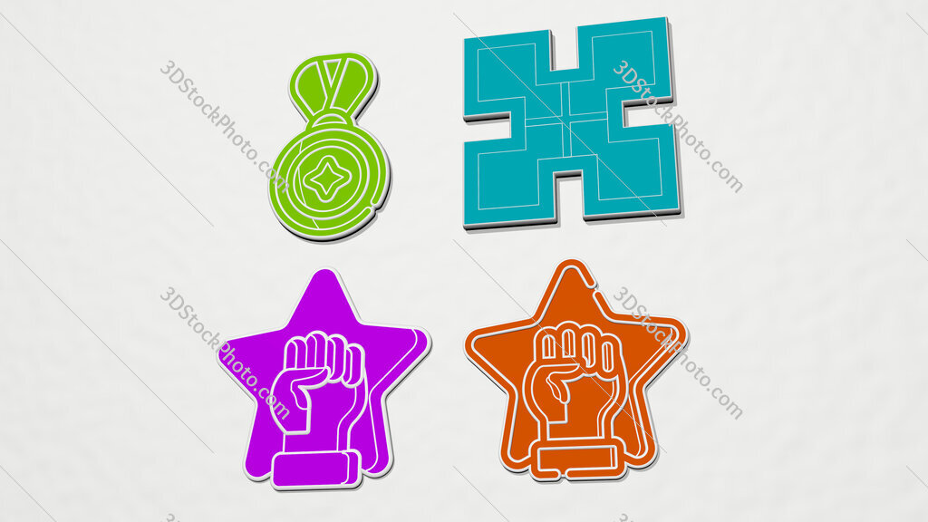 excellence colorful set of icons