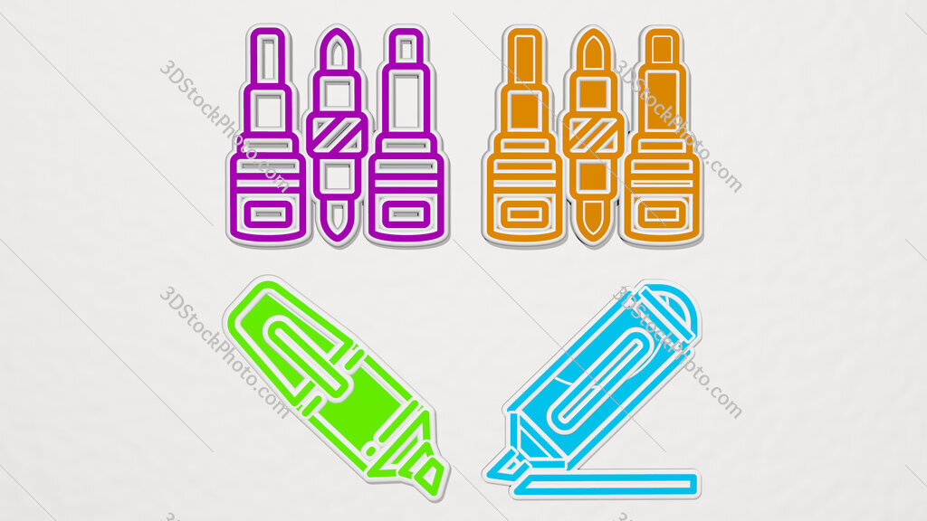 highlight colorful set of icons