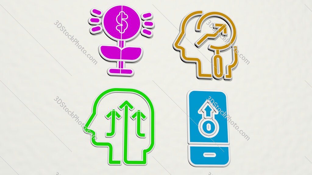 grow-up colorful set of icons