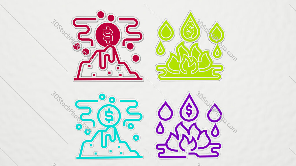 crisis colorful set of icons