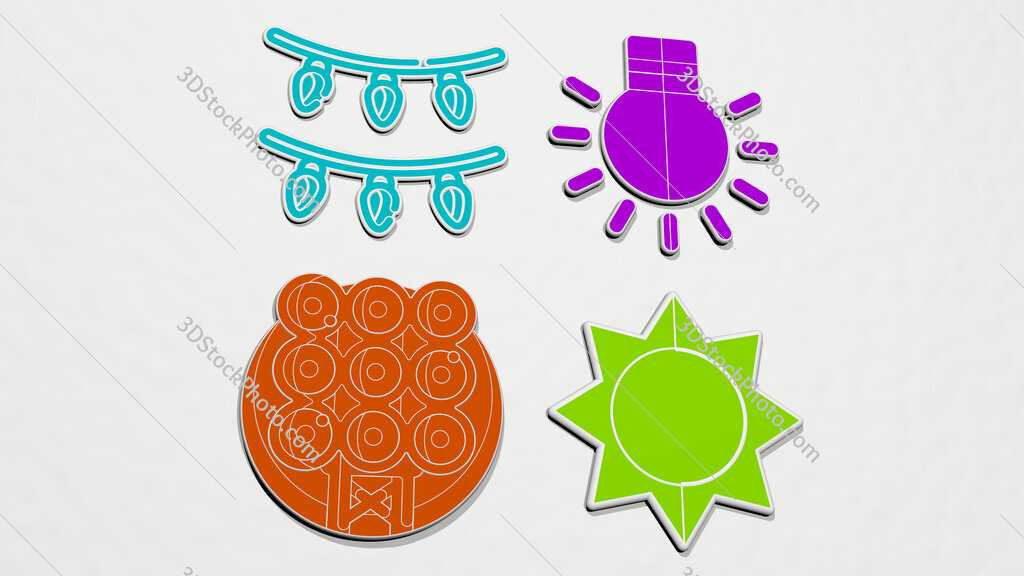 illumination colorful set of icons