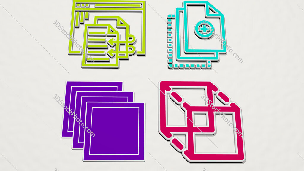 duplicate colorful set of icons
