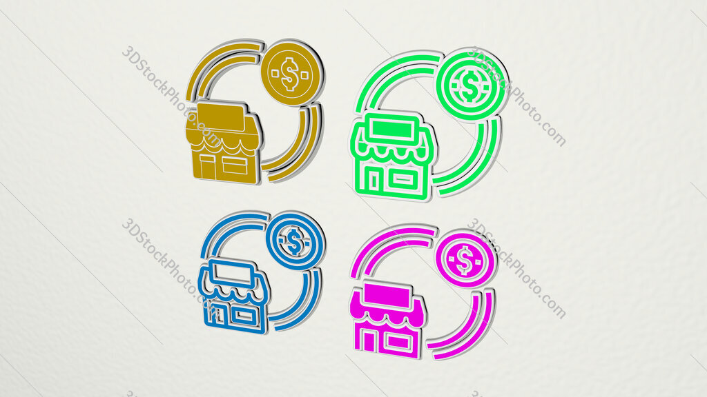 refinance colorful set of icons