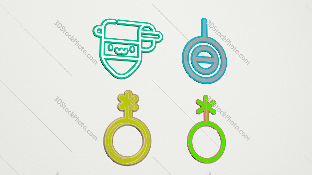 genderqueer 4 icons set
