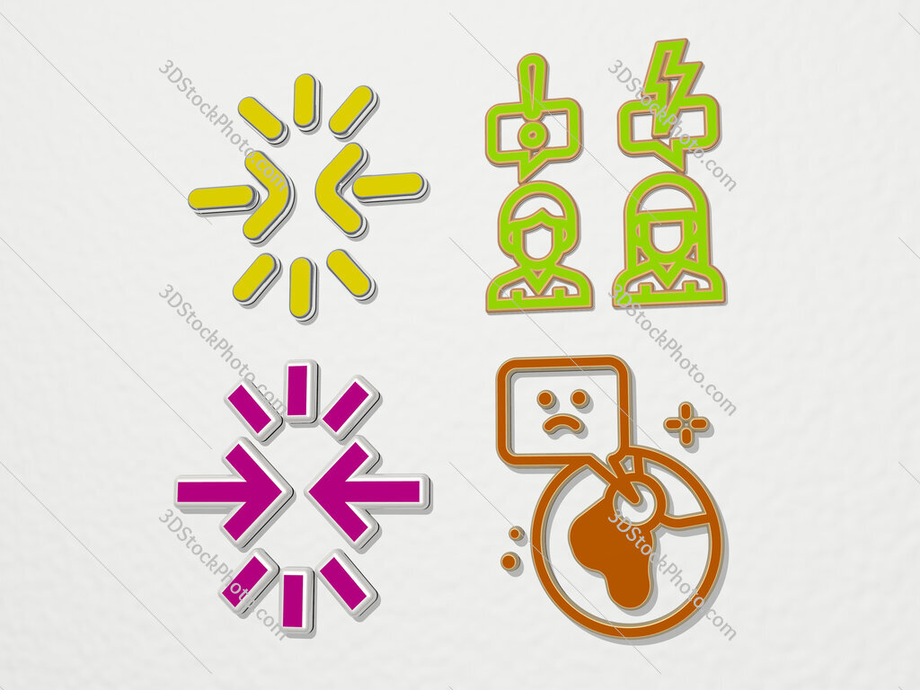 conflict 4 icons set