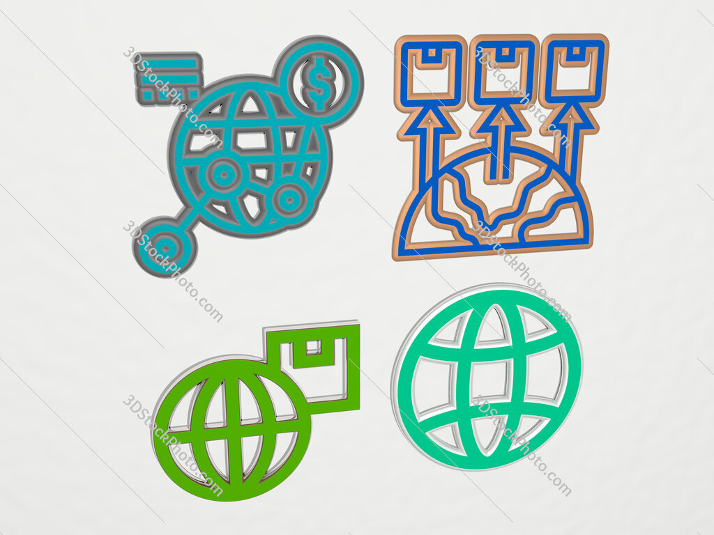international 4 icons set