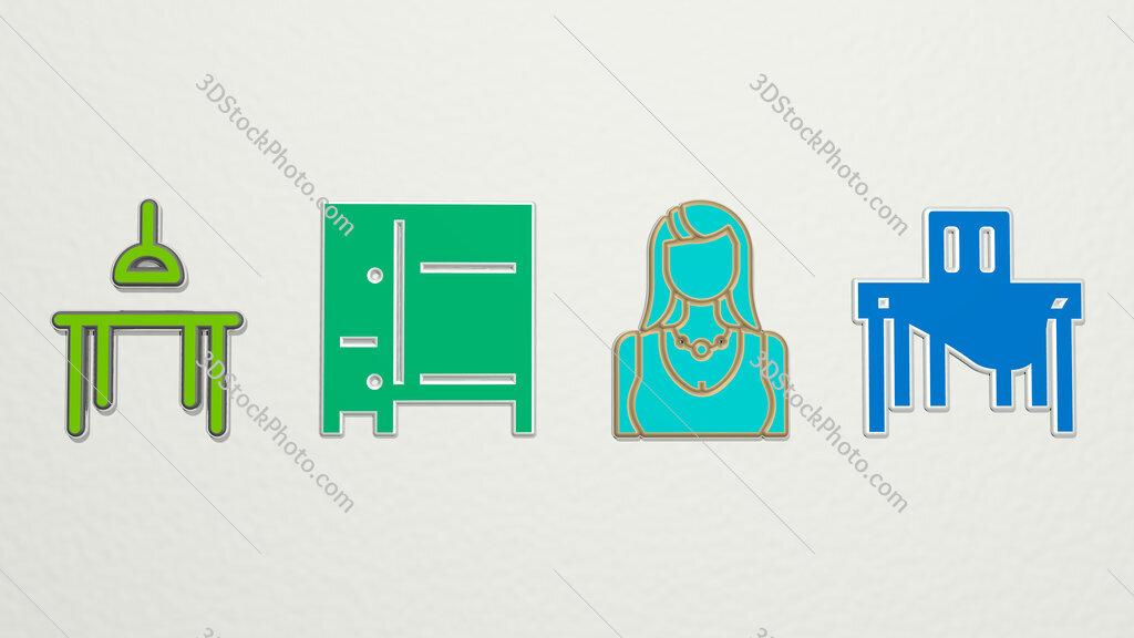 elegant 4 icons set