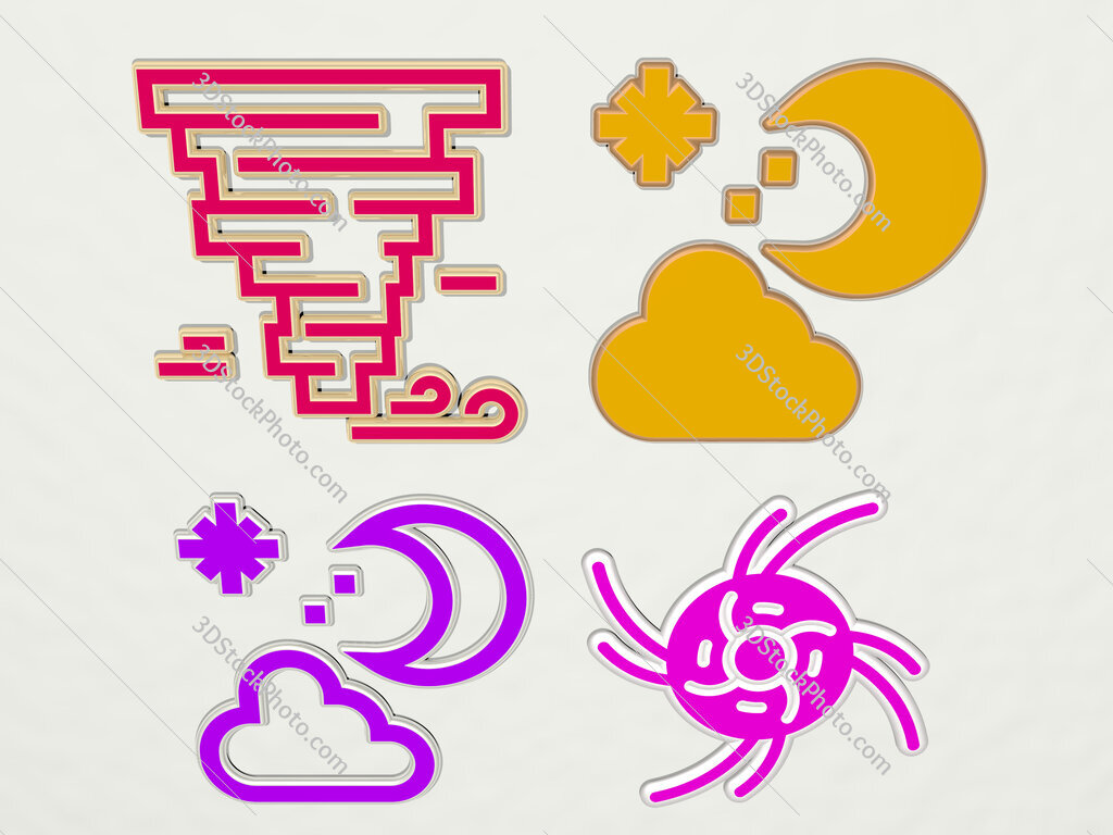 hurricane 4 icons set