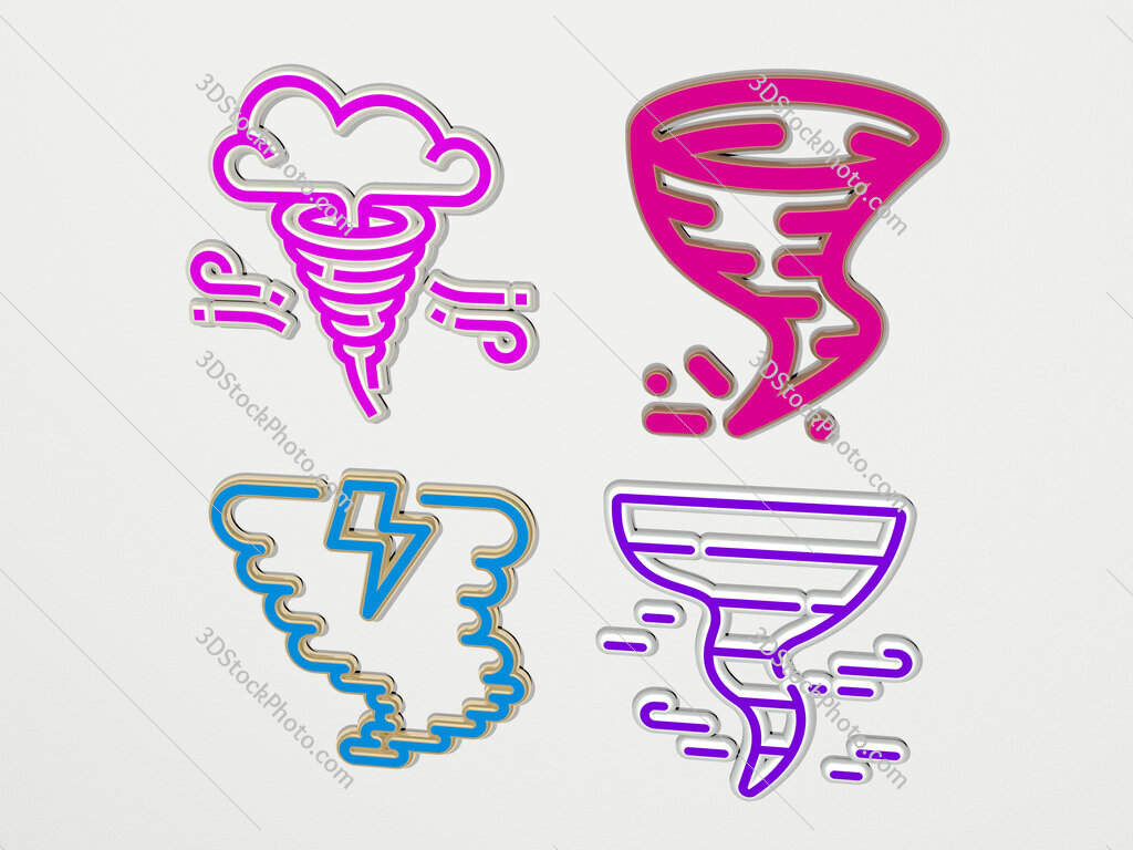 tornado 4 icons set