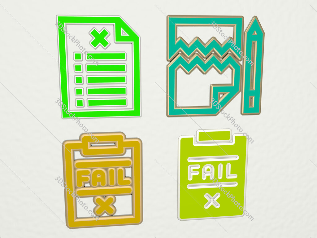 fail 4 icons set