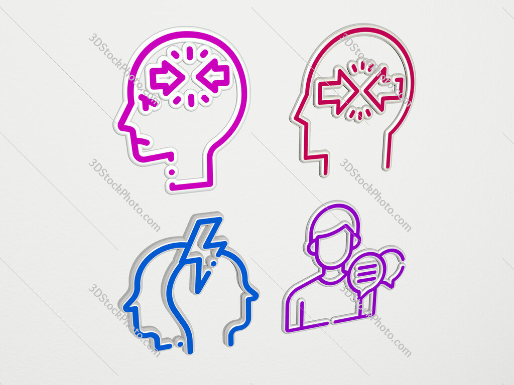 conflict 4 icons set