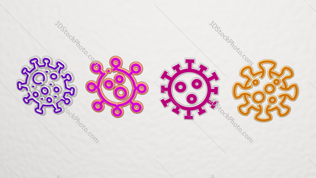 coronavirus 4 icons set