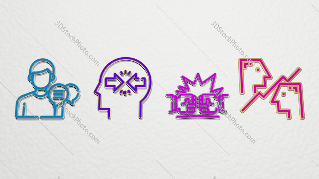 conflict 4 icons set