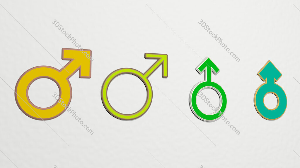 masculine 4 icons set