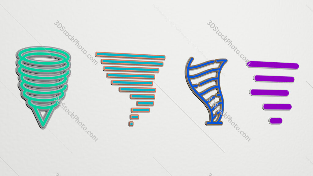 tornado 4 icons set