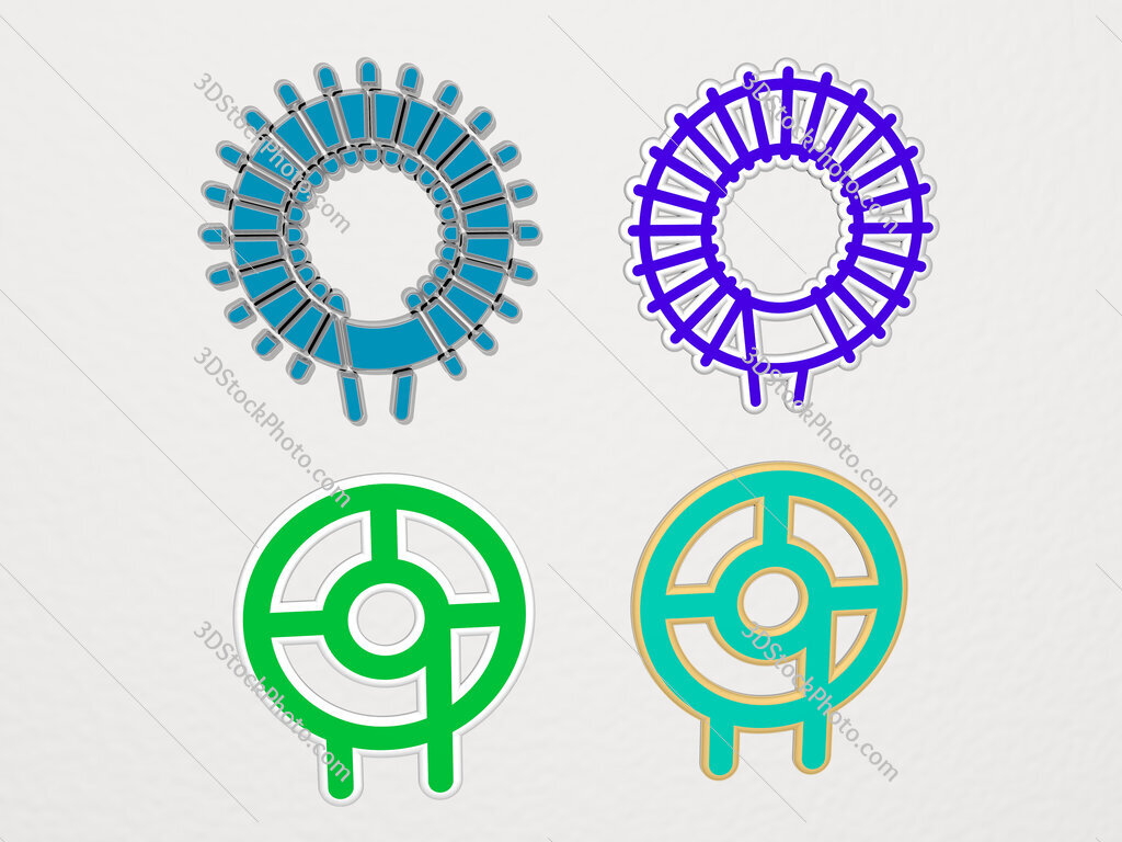inductor 4 icons set
