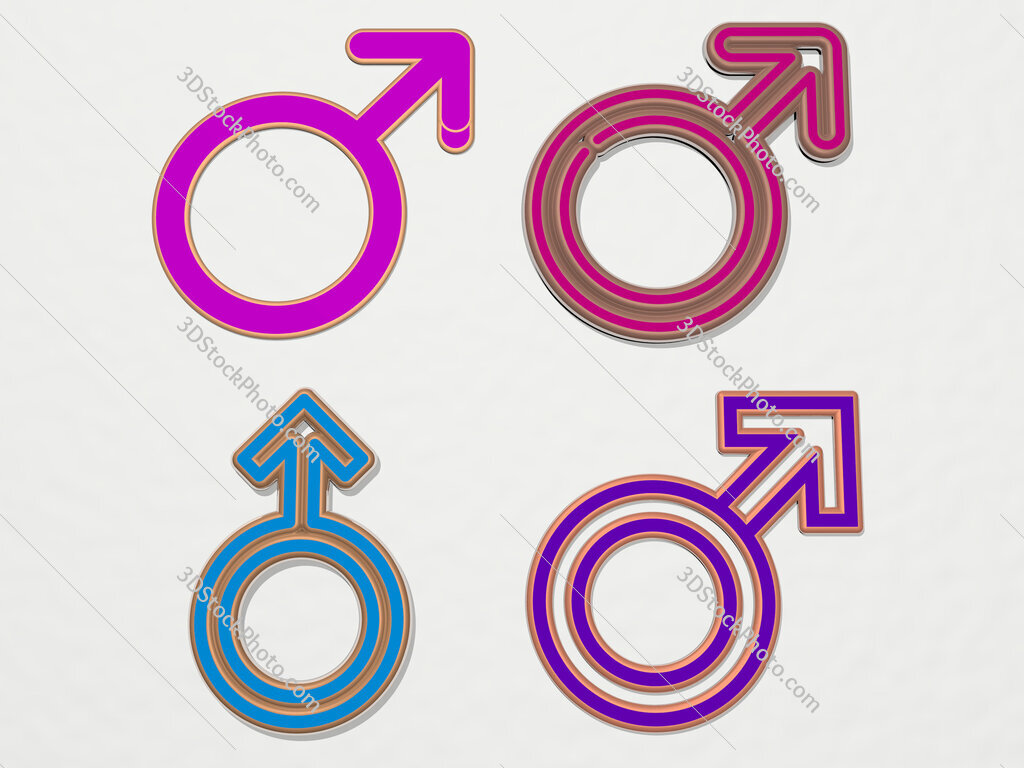 masculine 4 icons set